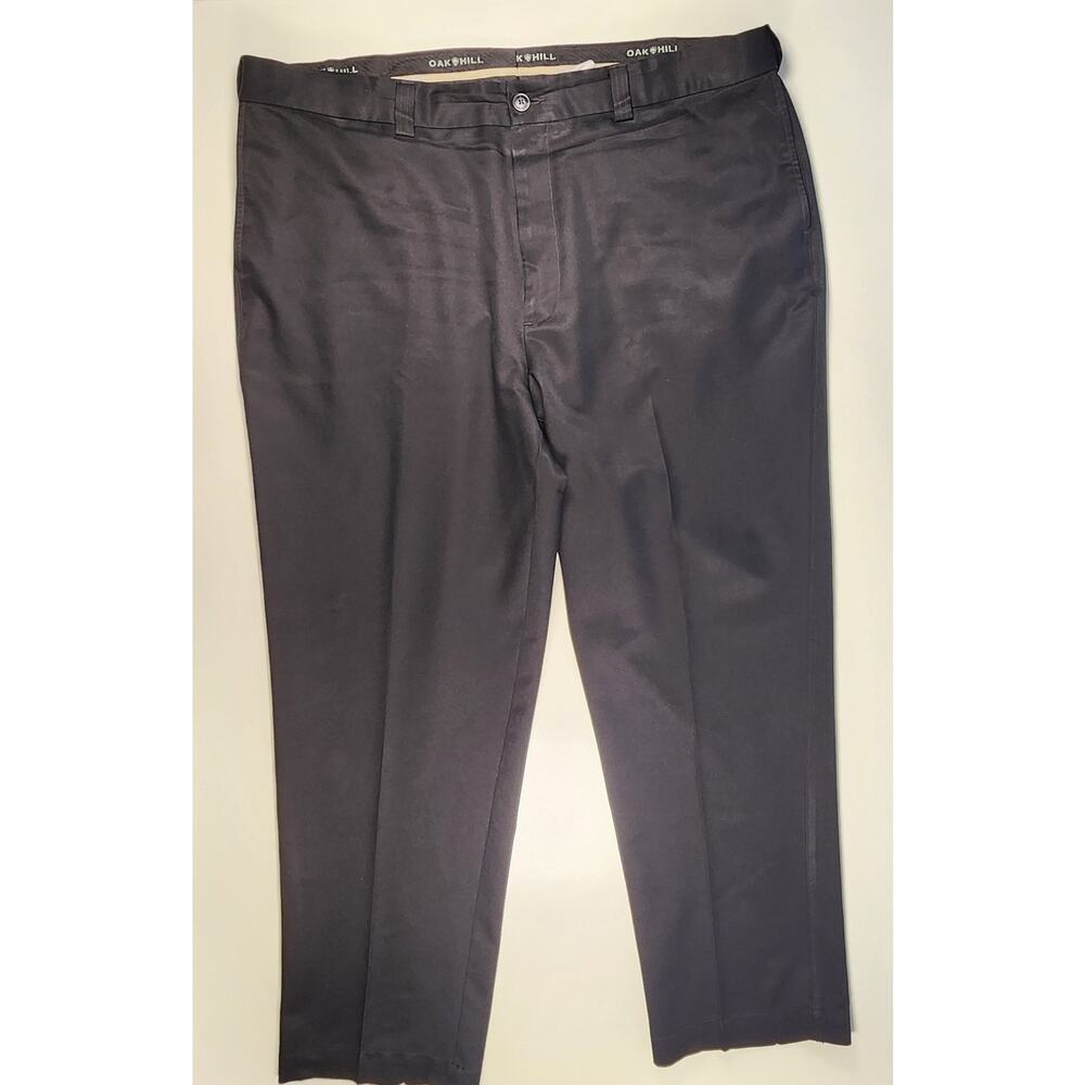 Oak‎ Hill Men’s Dress Pants Black 44x30 Flat Front Classic Workwear